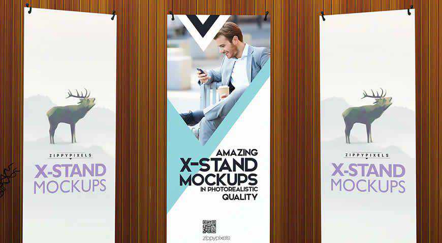 Roll Up Banner Photoshop PSD Mockup Template