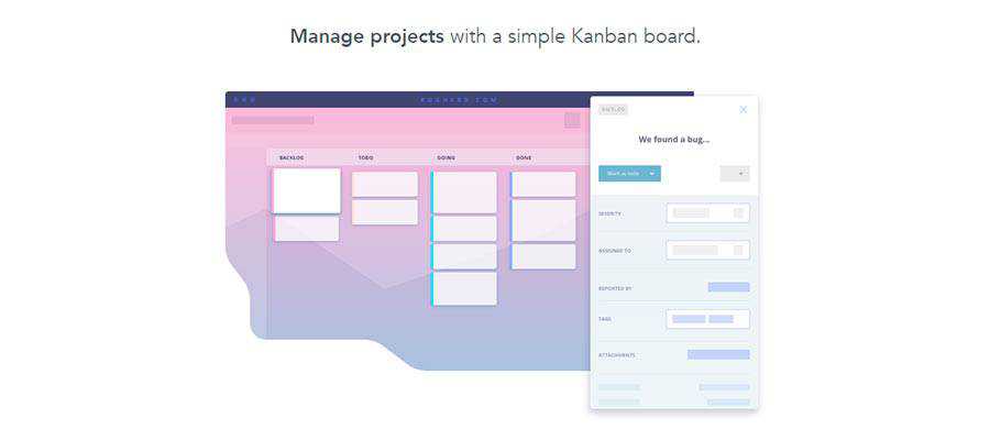 BugHerd Kanban Board example.