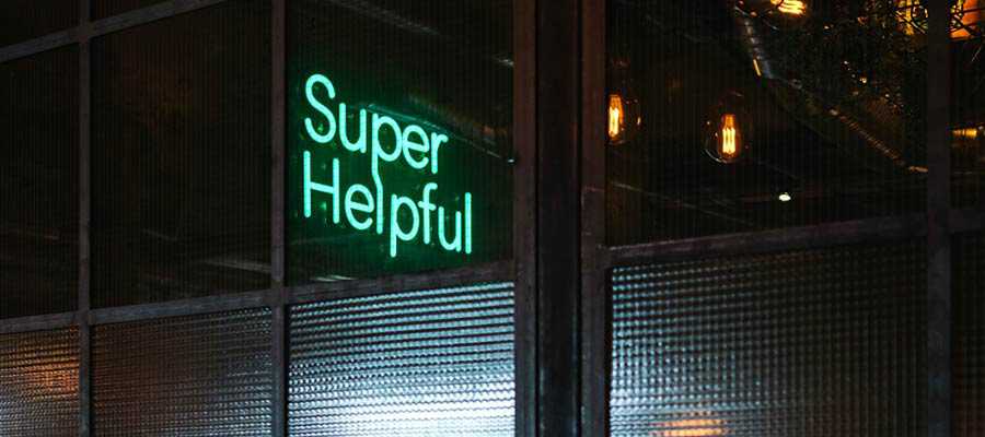 A sign that reads: "Super Helpful".