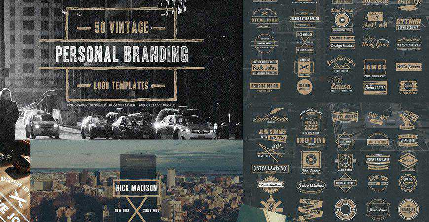 Vintage logo creator kit template