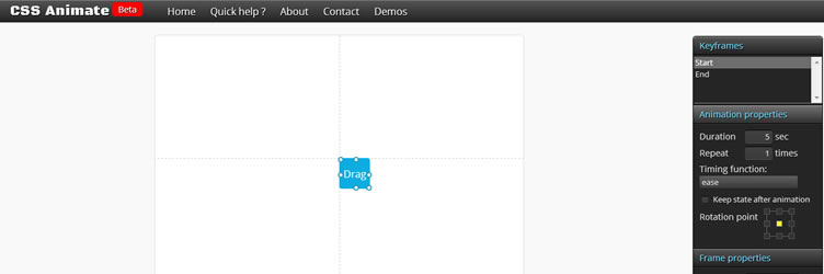 Keyframes Generator is an online tool that lets you create CSS keyframe animations
