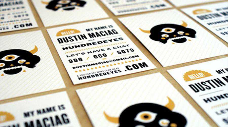 Hundred Eyes Business Cards design inspiration for designers creatives