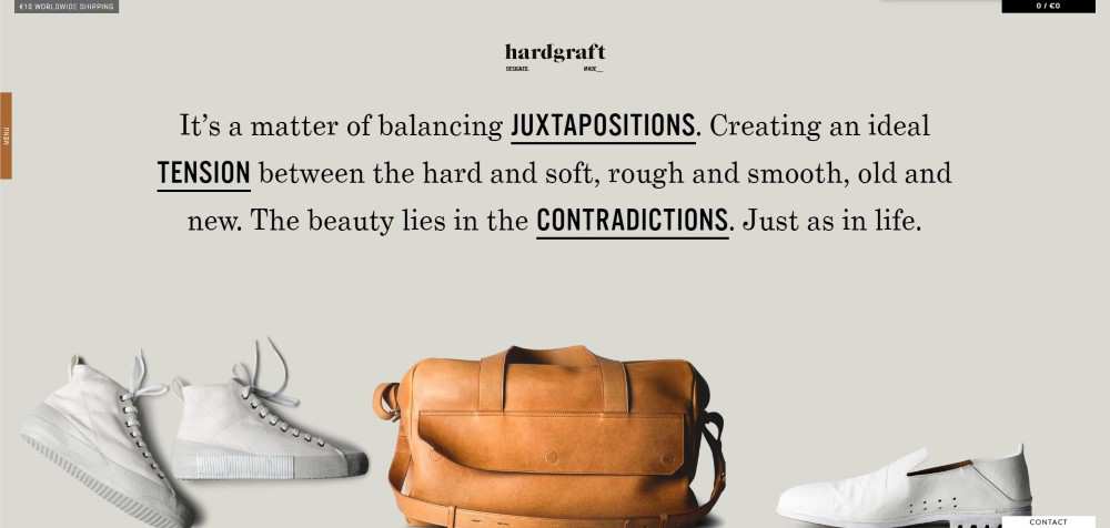 Hardgraft ecommerce web design inspiration user interface shop