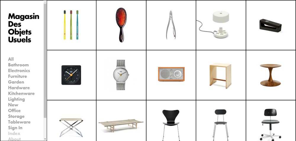 Magasin Des Objets Usuels ecommerce web design inspiration user interface shop