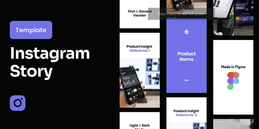 Figma Instagram Story Templates social media template pack format photoshop psd