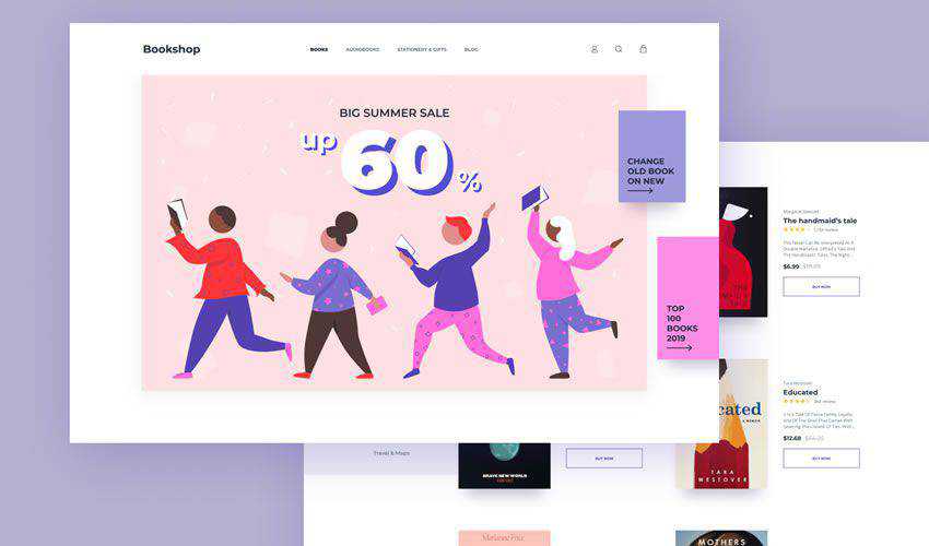 Bookshop Figma Website free figma ui web layout template