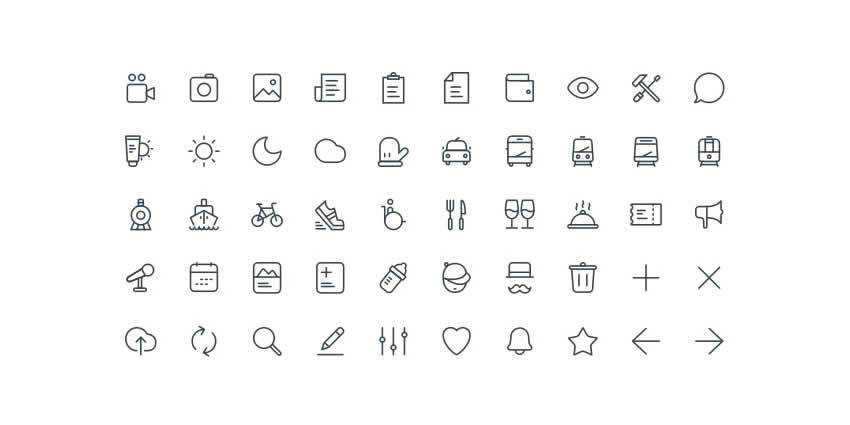 20x20 Free Line Icon Set AI Sketch