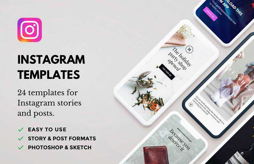 Lush Free PSD instagram social media template pack format Adobe Photoshop sketch app