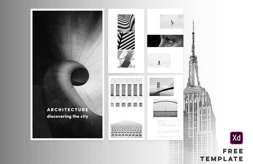 free instagram social media template pack format adobe xd