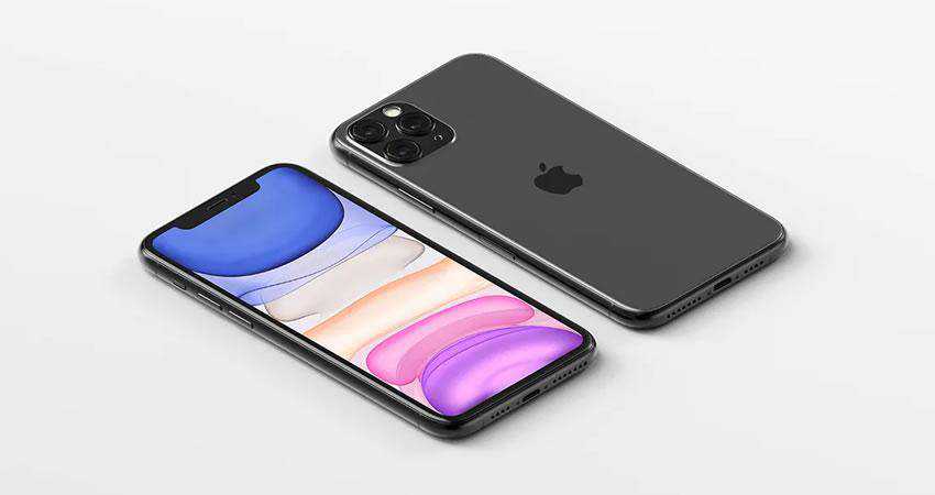 Isometric iPhone Pro Max - free iphone mockup template psd photoshop