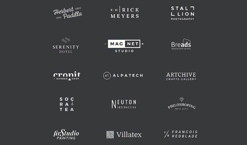 15 minimal psd photoshop free logo template brand collection pack