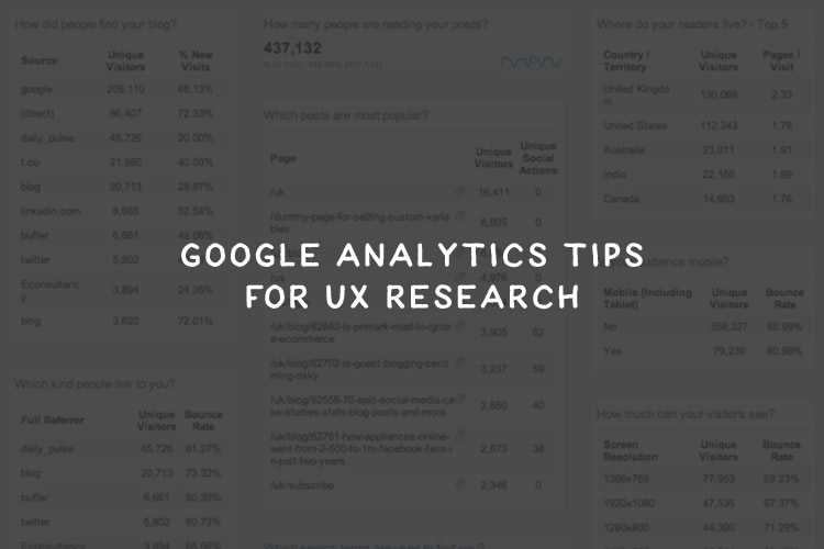 Google Analytics Tips for UX Research