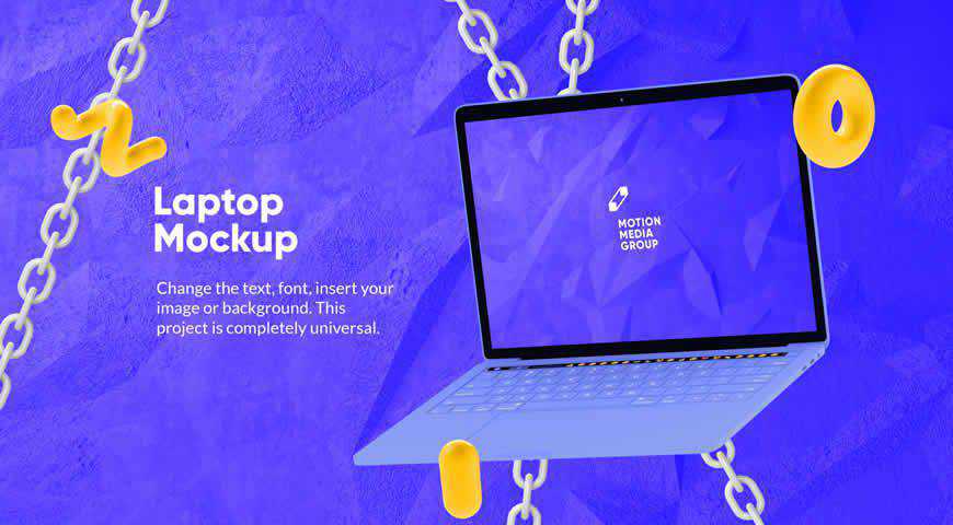 10 Colorful Laptop Photoshop PSD Mockup Template