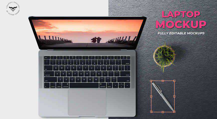Laptop Photoshop PSD Mockup Template