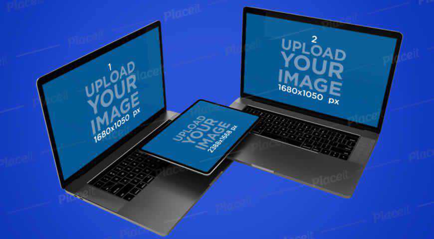 MacBooks Pro iPad Pro Photoshop PSD Mockup Template