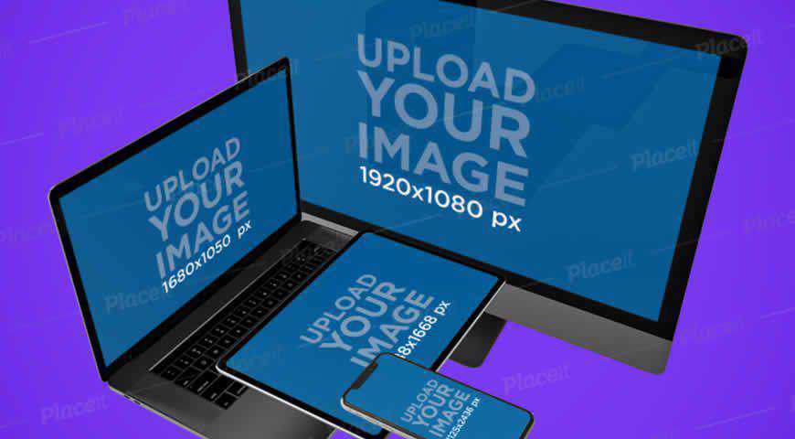 Various Apple Devices Photoshop PSD Mockup Template