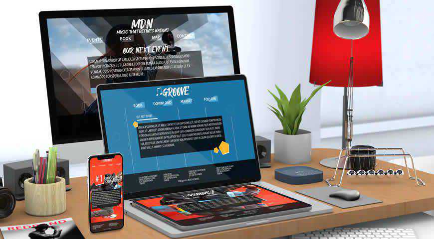 Responsive Website Desk Photoshop PSD Mockup Template