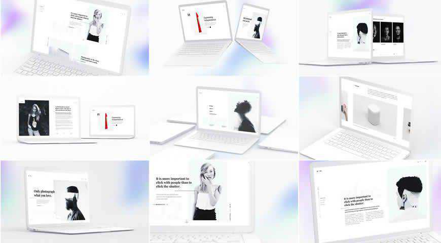 White Laptop Photoshop PSD Mockup Template