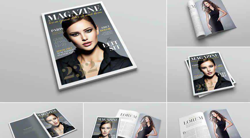 US Letter Magazine Photoshop PSD Mockup Template
