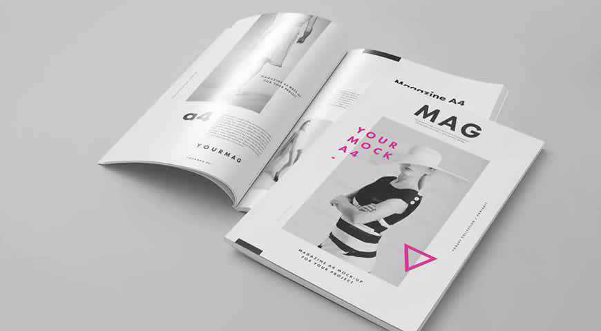 A4 Magazine Photoshop PSD Mockup Template