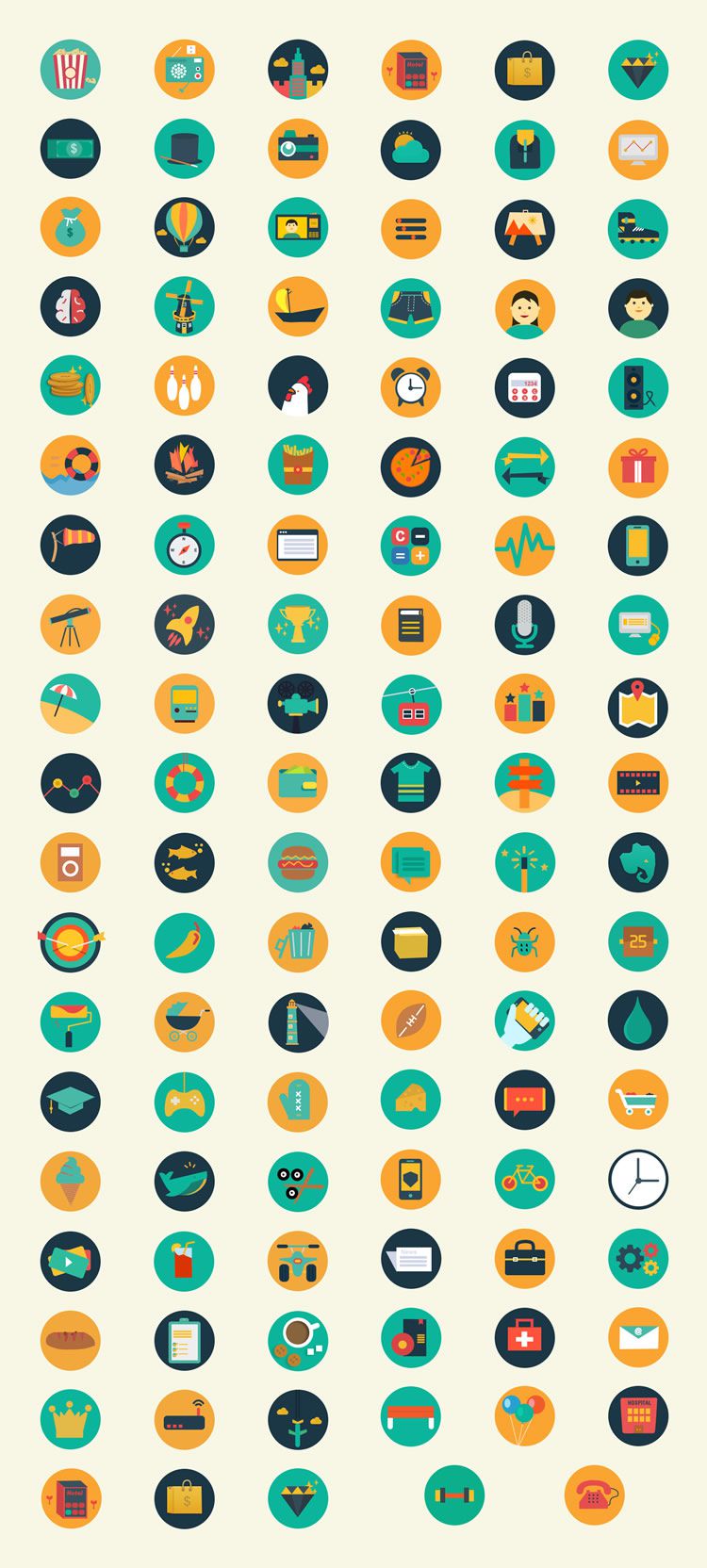 Meroo Flat-Styled Icon Set Small Preview