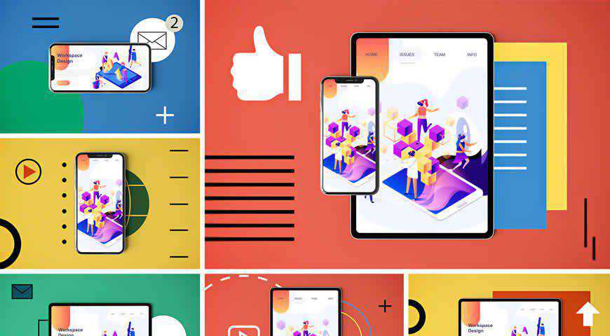 Social Media App Photoshop PSD Mockup Template