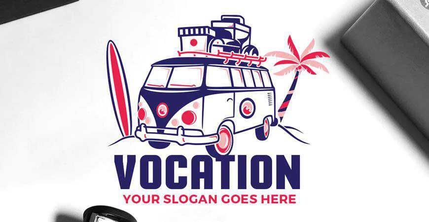 Summer Traveling Logo Template travel holiday vacation