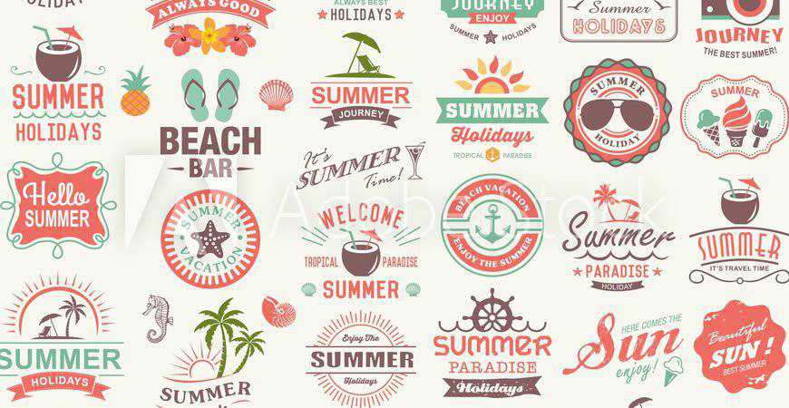 Vintage Summer Logo Templates travel holiday vacation