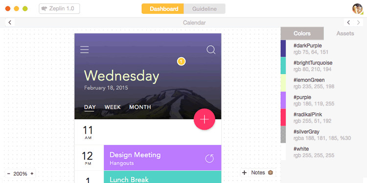 Zeplin collaboration tool sketch app